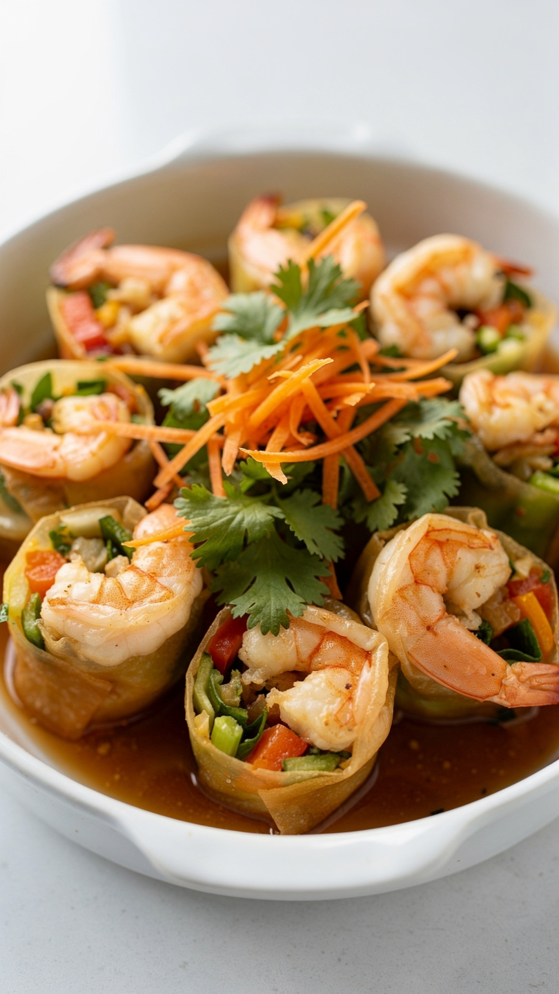 Shrimp Spring Rolls with Peanut Sauce