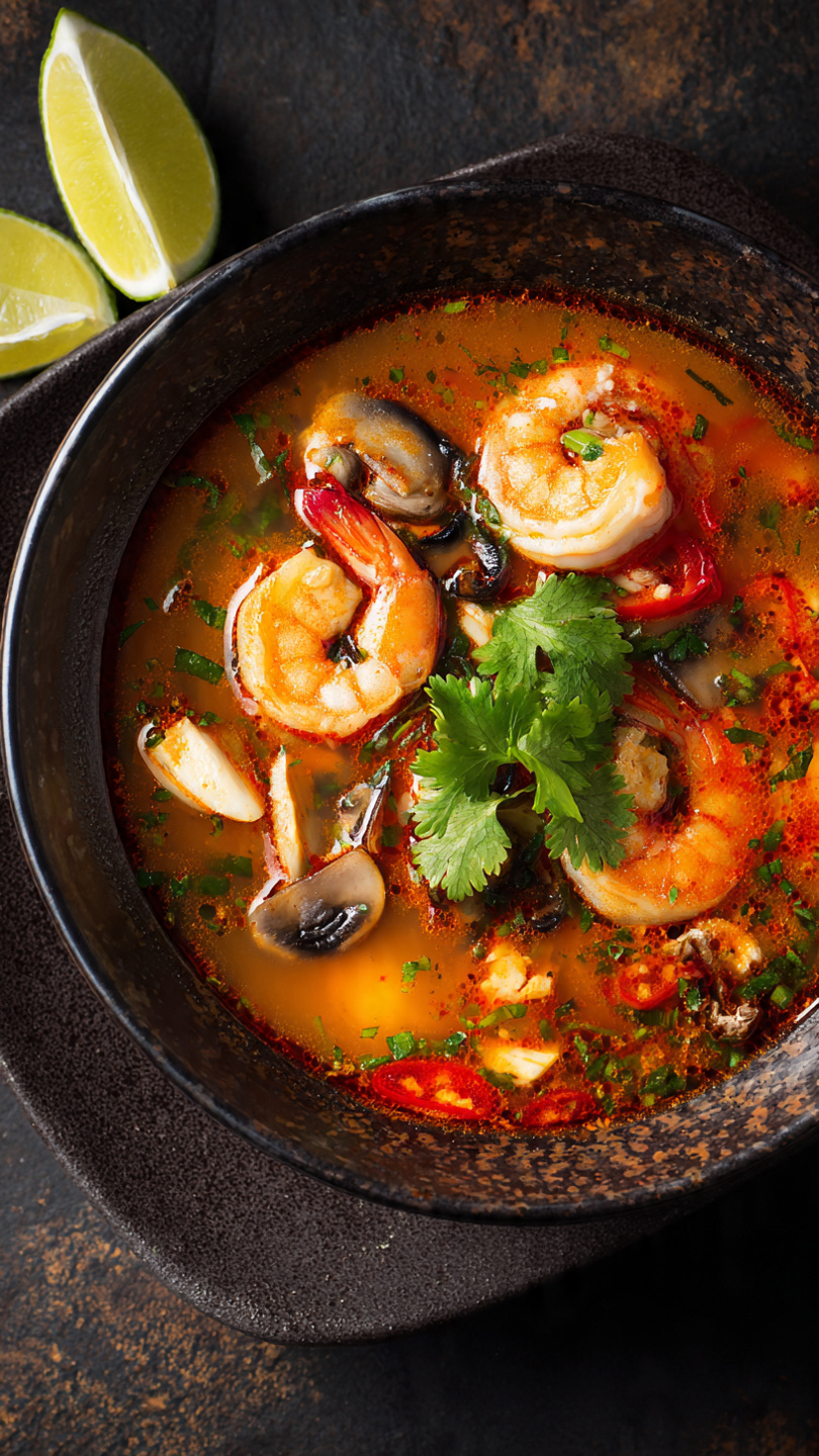 Thai Shrimp Soup with Coconut Milk and Lemongrass