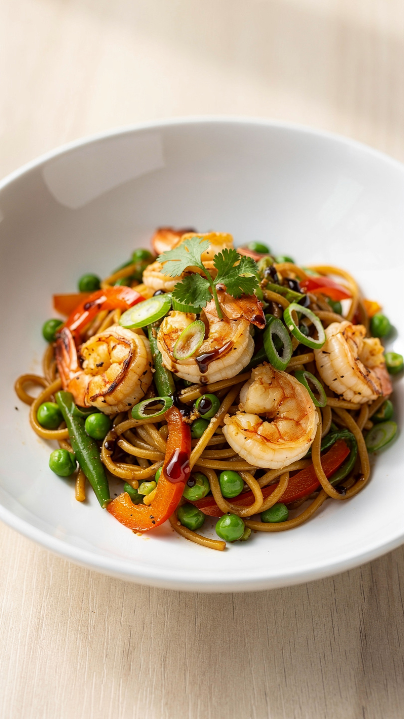 Shrimp Stir Fry with Noodles (Easy Gluten-Free Rice Noodle Recipe)