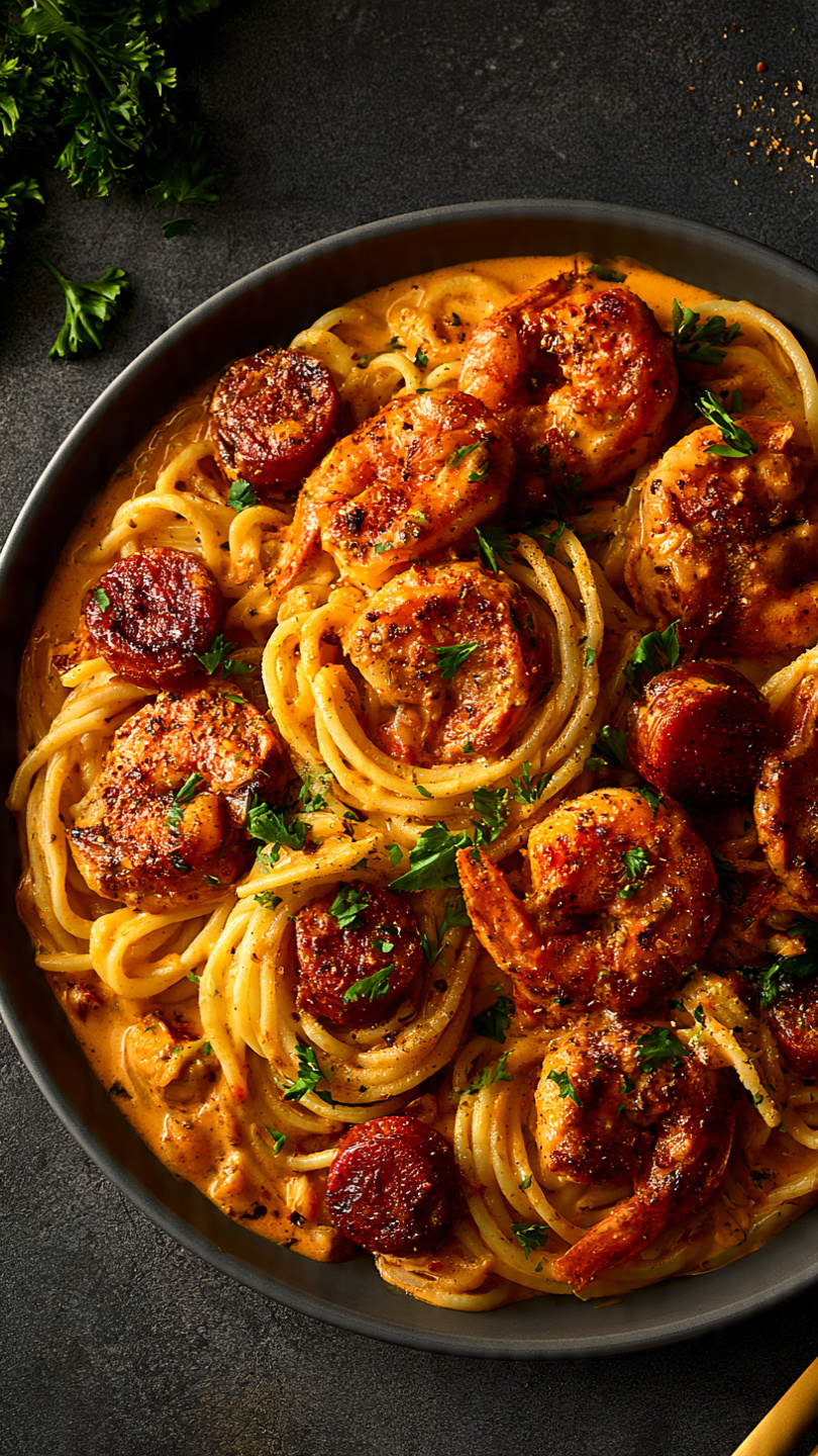 Cajun Shrimp and Sausage Pasta