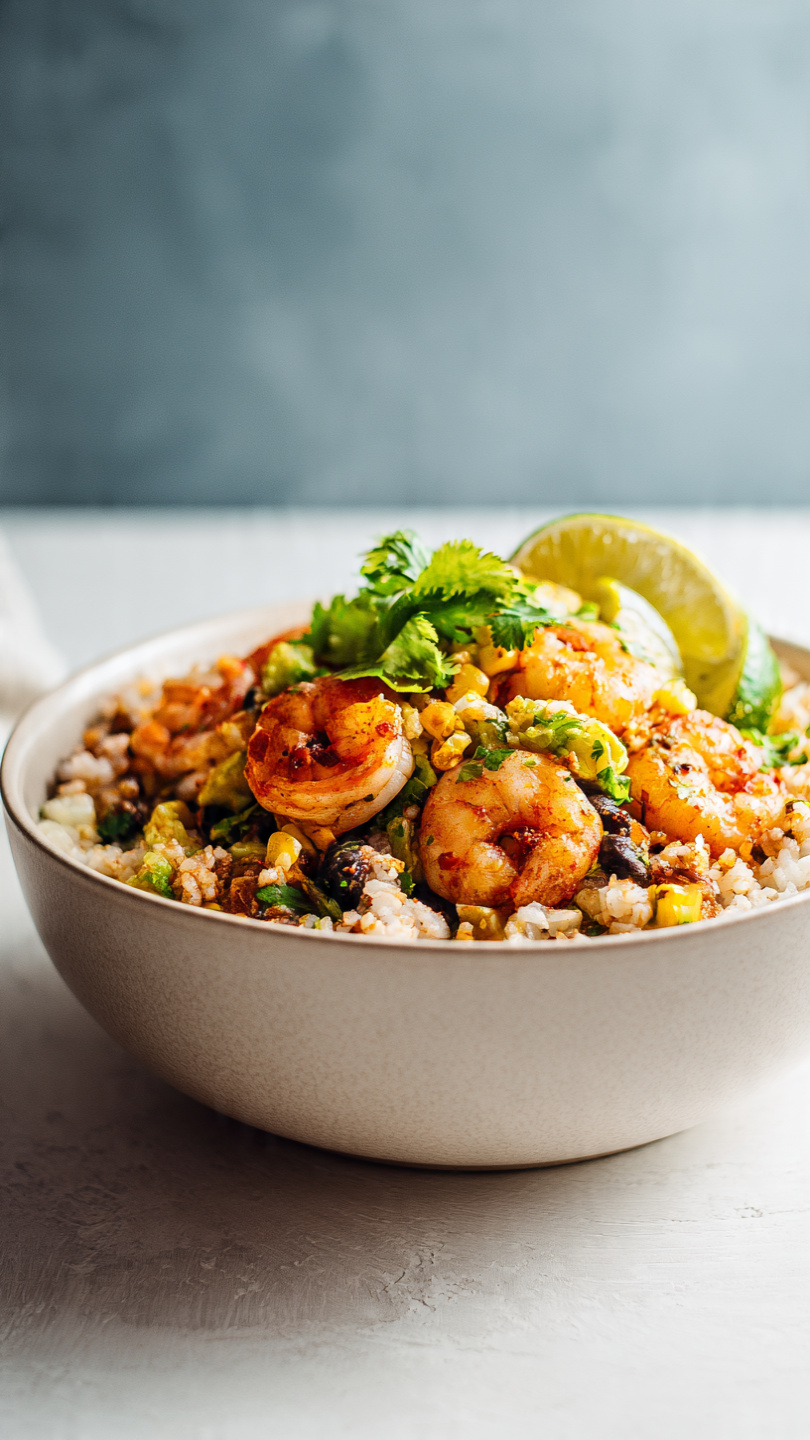 Chili Lime Shrimp Burrito Bowls