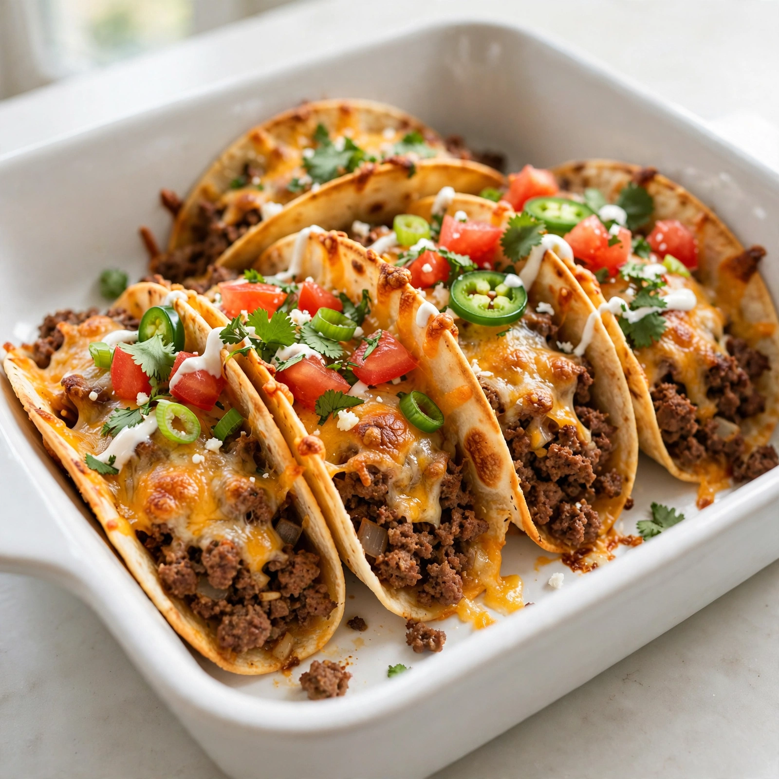 Ground Beef Baked Tacos