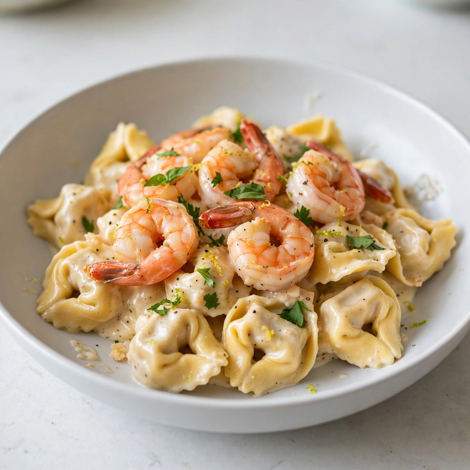 Shrimp Tortellini Alfredo